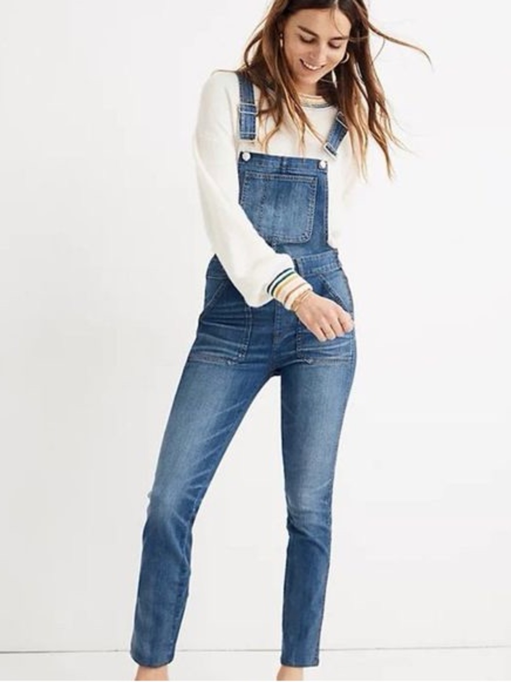 Madewell Medium Blue Denim Slim Overalls